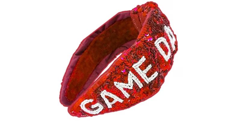 Game Day Red Sequin Football Headbands game Day Headbands Accessories Gameday Jeweled Knotted Hea... | Etsy (US)