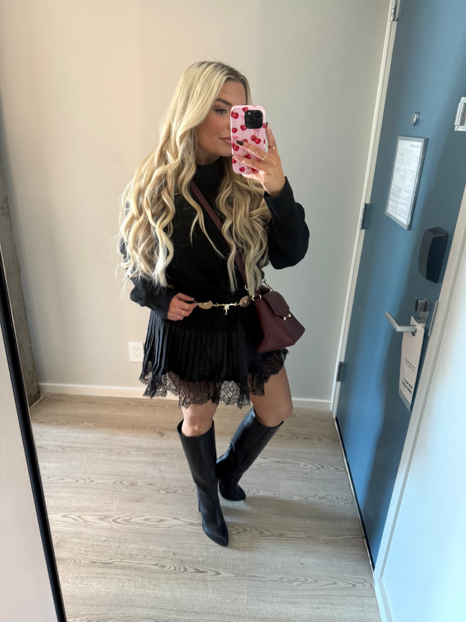 Obsessed with this skirt and this maroon purse adds the perfect pop of color to any outfit!!!!! #christmas #ootd #ditl

#LTKootd #LTKMidsize #LTKGiftGuide