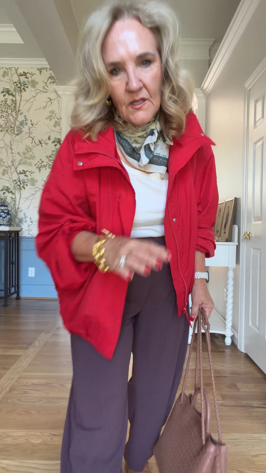 Jacket size small
Trending no wrinkle barrel pants size 10 petite
linking another scarf that’s similar
My loafers are a soft suede

Pop of red red jacket, fall trends, fall outfit, travel outfit

#LTKOver40 #LTKootd #LTKPetite