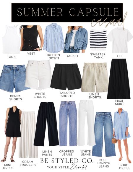 Our casual summer capsule is here- we will be sharing how to style 18 pieces multiple ways for summer / summer basics - capsule wardrobe - stylist picks (note I can only put 16 items here but check out each category for our favorites! And shoes and accessories too!) 

#LTKStyleTip #LTKSeasonal #LTKSaleAlert