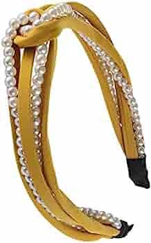 SOMEWHERE HAUTE Ladies Trendy Stylish Top-knot Headband Elegant Hair Accessory (Gold) | Amazon (US)