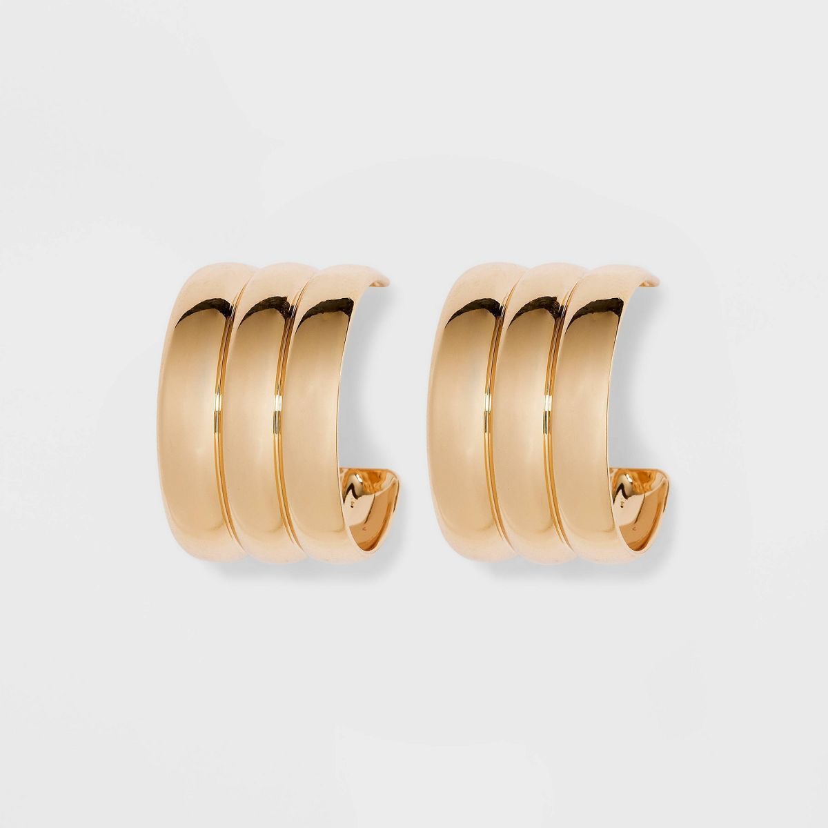 Small Ribbed Hoop Earrings - A New Day™ Gold | Target