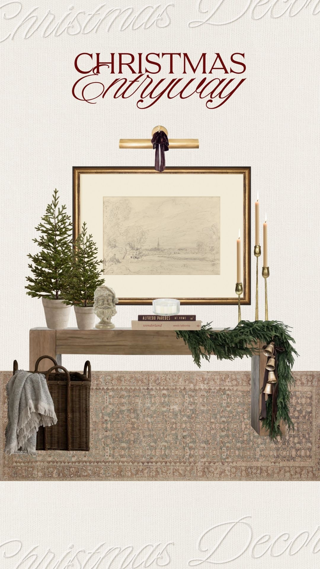 A neutral classic Christmas entryway 🌲🤎

#christmasdecor #holidaydecor #christmasentryway #entrywayconsole #entrywaytable #christmastree #candles #garland #picturelight #homedecor

#LTKHoliday #LTKHome #LTKSeasonal
