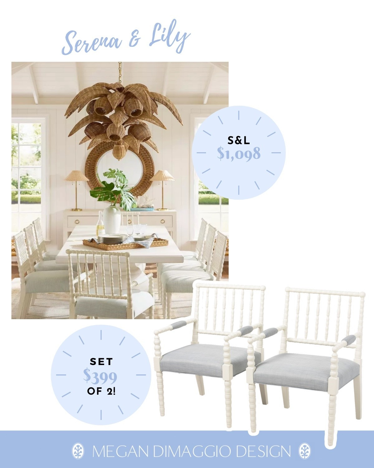 Wow!! Brand new Serena & Lily dining arm chairs look for less!! This is actually a newer arrival for S&L so to see a dupe already is amazing!! Love these light blue seats with spindle arms & back! 😍

Use code: SHIP89 to score free shipping and get these chairs in time for guests this holiday season! ✨

#LTKSaleAlert #LTKHome #LTKFamily