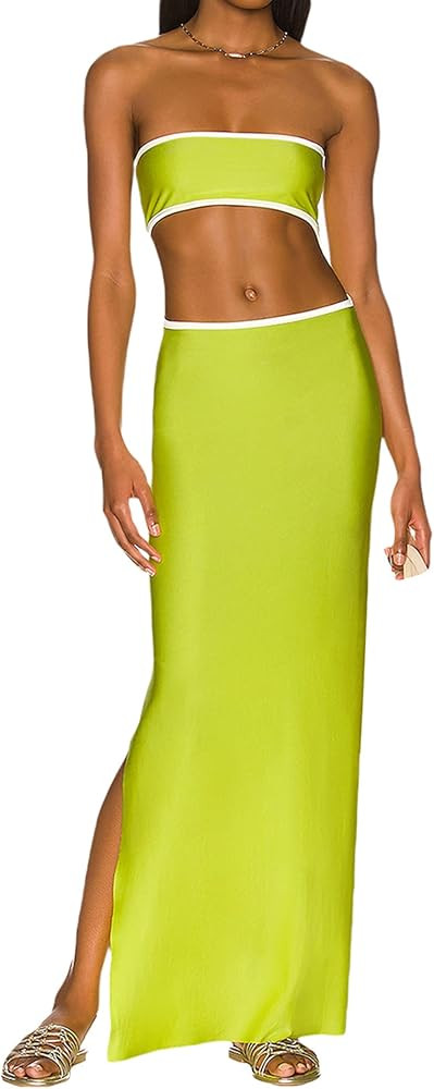 Women Hollow Out Bodycon Dress, Boho Floral Sleeveless Off Shoulder Open Waist Dress Backless Tub... | Amazon (US)