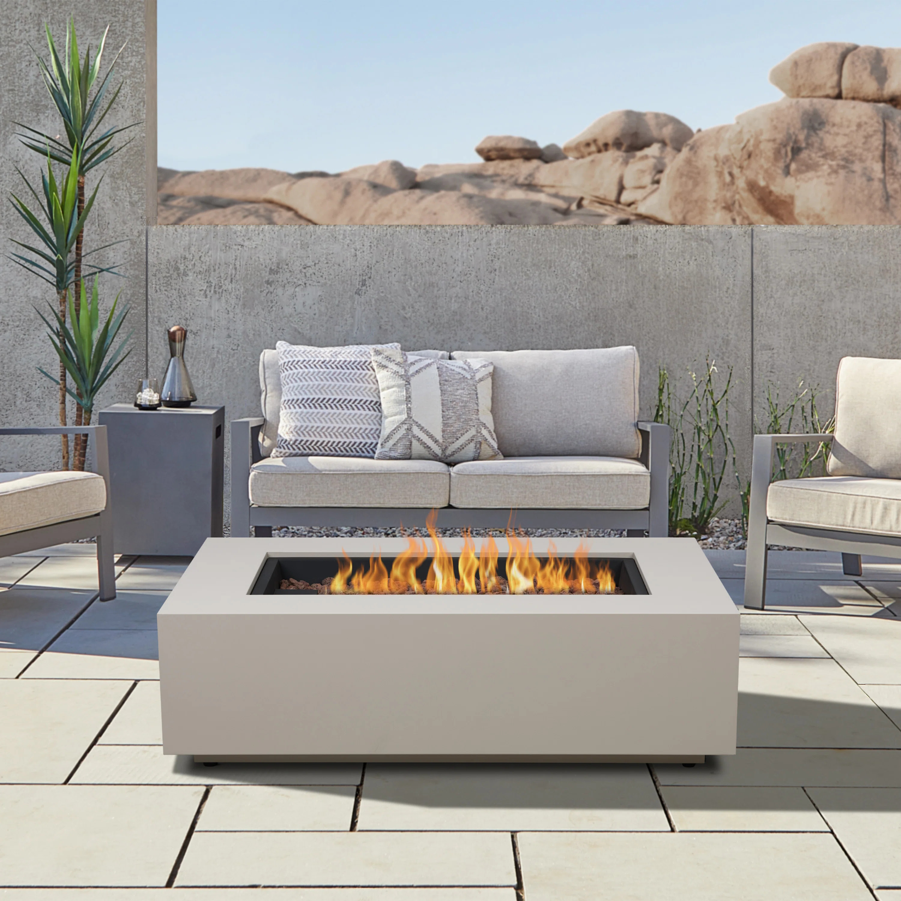 AEGEAN Propane / Natural Gas Outdoor Fire Pit Table | Wayfair North America