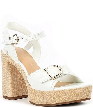 Martha Leather Cork Platform Sandals | Dillard's