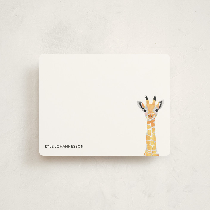 "Baby Animal Giraffe" - Customizable Children's Stationery in Yellow by Cass Loh. | Minted