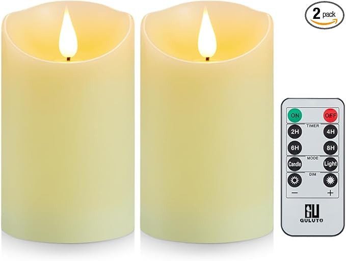 Flameless Candles, Battery Operated Candles with Remote and Timer, 3" x 5", Set of 2, LED Candles... | Amazon (US)