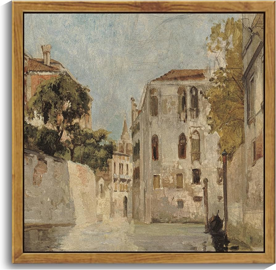 KUVIOKE 10x10in French Town Vintage Framed Wall Art Classic Wall Prints Bathroom Hallways Office ... | Amazon (US)