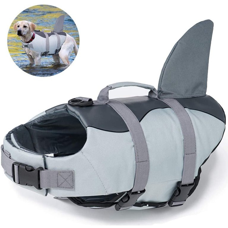 Sunisery Pet Life Jacket Shark Shaped Swimsuit Shark Fin Decoration Adjustable Straps | Walmart (US)