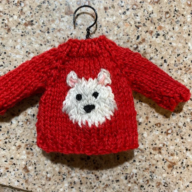 West Highland Terrier Hand-knit Sweater Ornament Scottie - Etsy | Etsy (US)