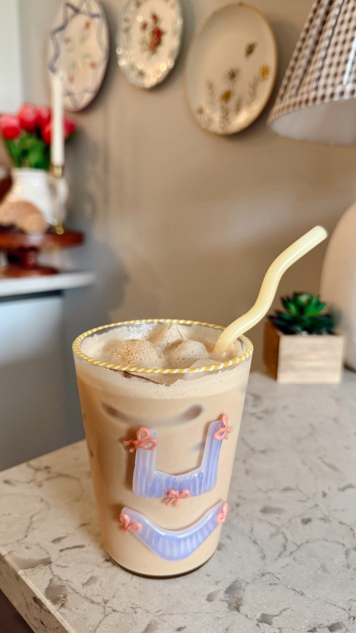 iced coffee is just tastes better in a fun cup! (This cup still isn’t on the Anthro website but I’ve linked similar styles ones until then!)👙

#LTKmorningroutine #LTKHome #LTKSeasonal