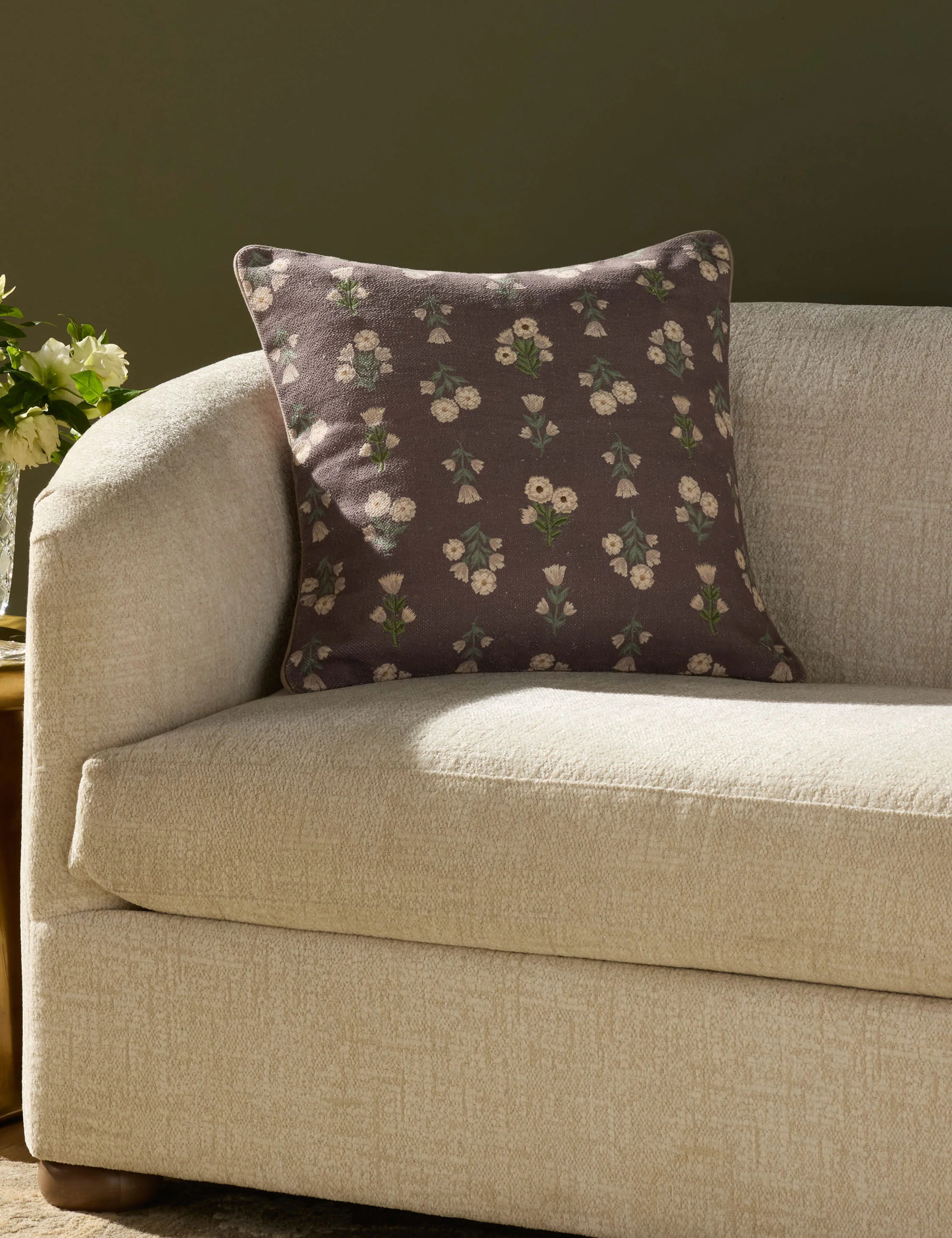 Posie Embroidered Pillow by Chris Loves Julia x Loloi | Lulu and Georgia 