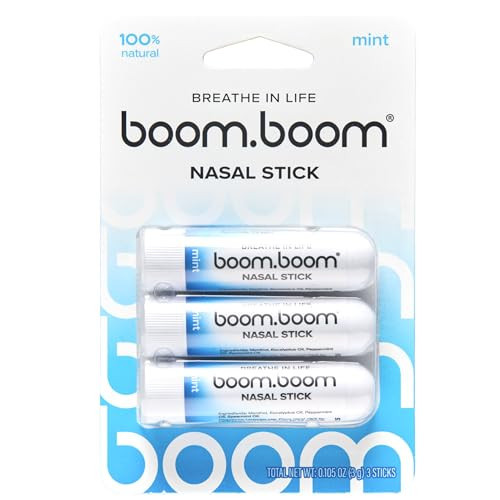 BoomBoom Nasal Stick | Vapor Flow Technology | Cool Refreshing Sensation | Natural Mood Boost | Simple Ingredients | Essential Oils + Menthol Inhaler (Mint) | Amazon (US)