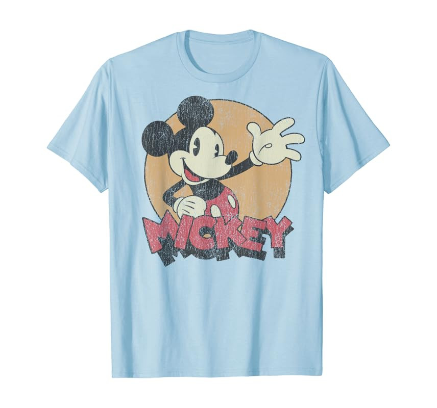 Disney Mickey And Friends Mickey Mouse Retro Distressed T-Shirt | Amazon (US)
