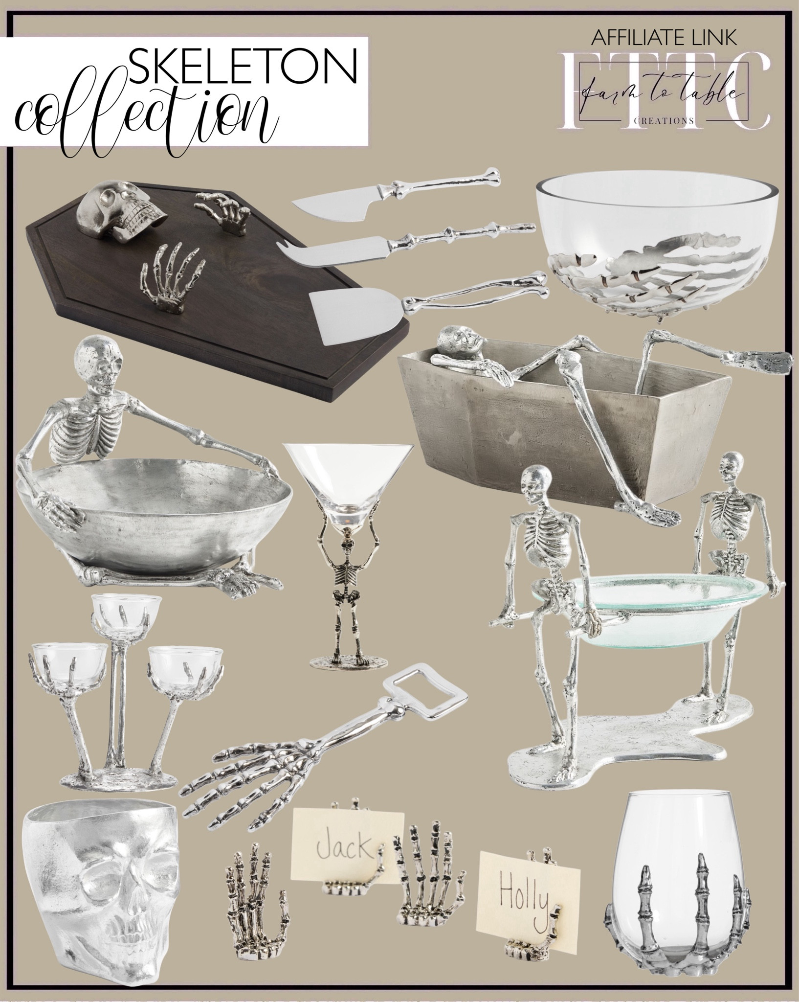 Skeleton Drinkware Colllection. Follow @farmtotablecreations on Instagram for more inspiration.

Skeleton Wine Glass. Skeleton Champagne Flute. Skeleton Martini Glass. Skeleton Bottle Opener.

Halloween Decor | Halloween Porch Decor | Halloween Finds | Fall Home Decor

#LTKFindsUnder50 #LTKSaleAlert #LTKHome