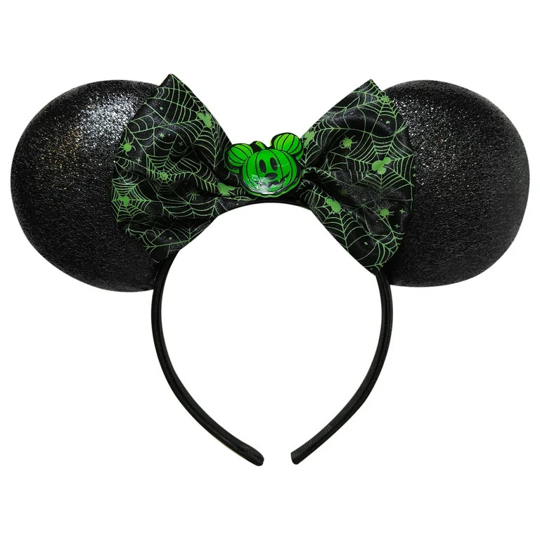 Glow in the Dark Minnie Mouse Ears Costume Headband, Green and Black, All Ages | Walmart (US)