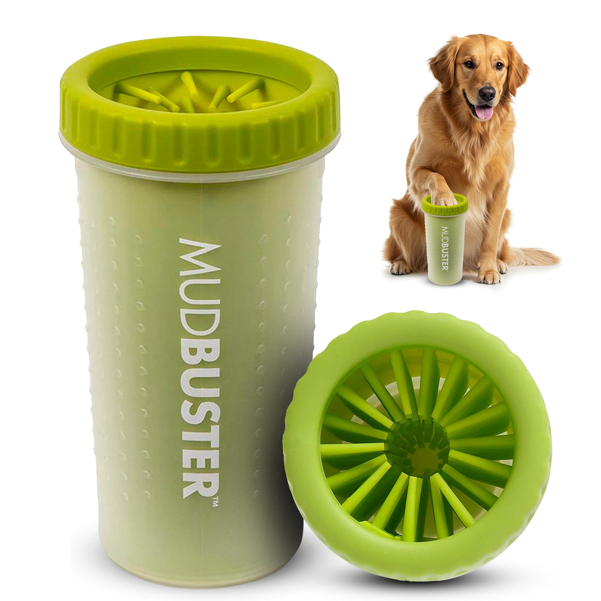 Dexas MudBuster Portable Dog Paw Cleaner, Medium, Green, PW710383 | Amazon (US)