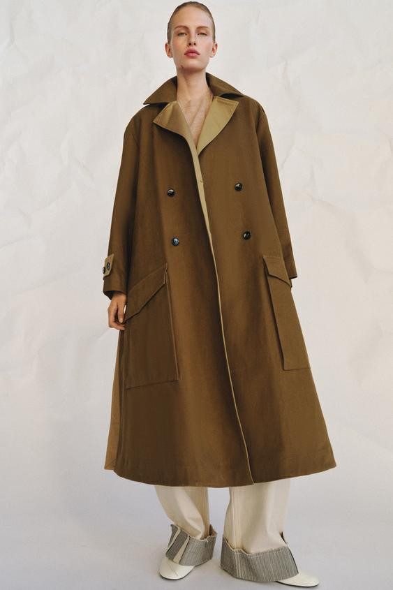 ZW COLLECTION COMBINED LONG TRENCH COAT | Zara US
