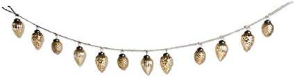 K&K Interiors 54121A-GD 48 Inch Gold Mercury Glass Acorn Ornament and Twine Garland | Amazon (US)
