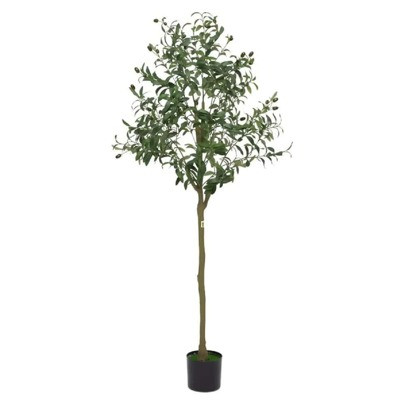 Artificial Tree - 6 FT Artificial Olive Tree, Perfect Faux Plants in Pot for Indoor Outdoor Decor for Modern Home Office Floor Corner | SHEIN