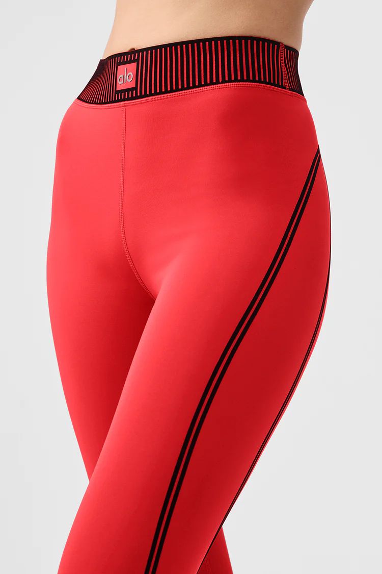 Airlift High-Waist 7/8 Line Up Legging - Red Hot Summer | Alo Yoga