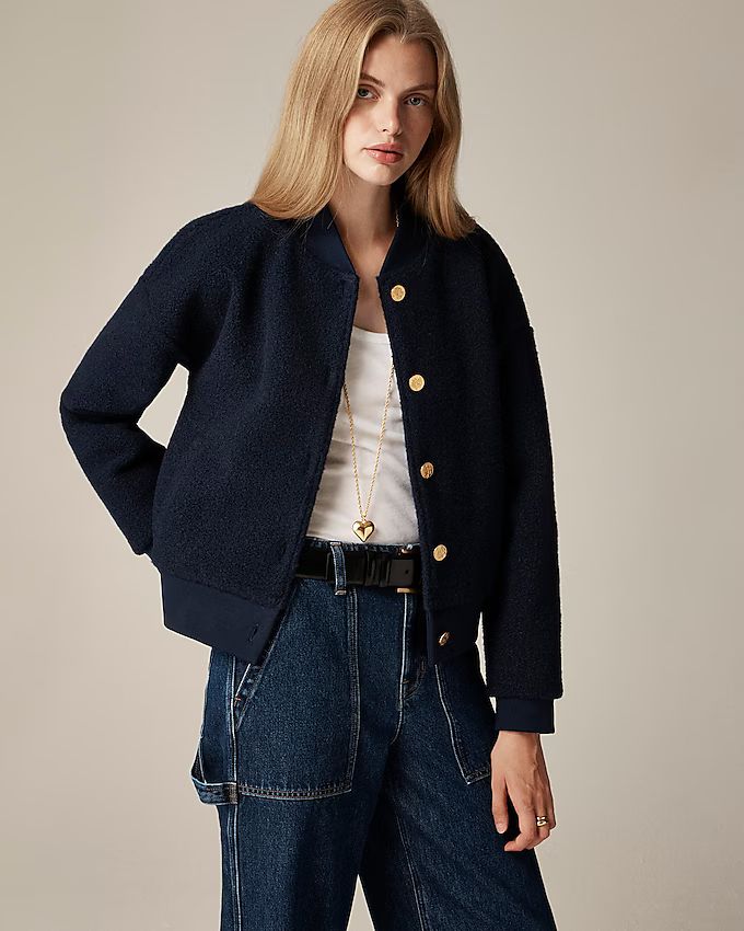 Bouclé bomber jacket | J. Crew US