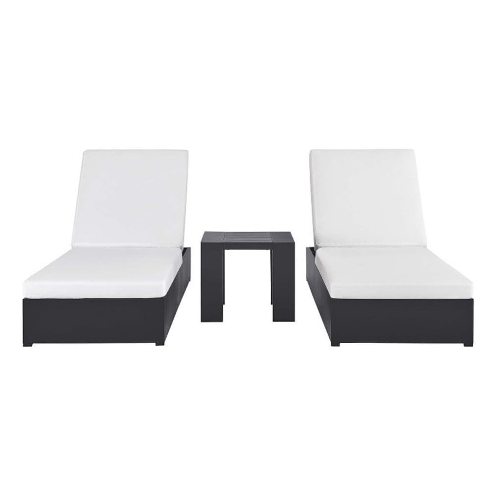 Modway Tahoe Aluminum Outdoor Patio Set of 2 Chaise Side Gray White, 3-Piece Set of Pool Lounge C... | Amazon (US)