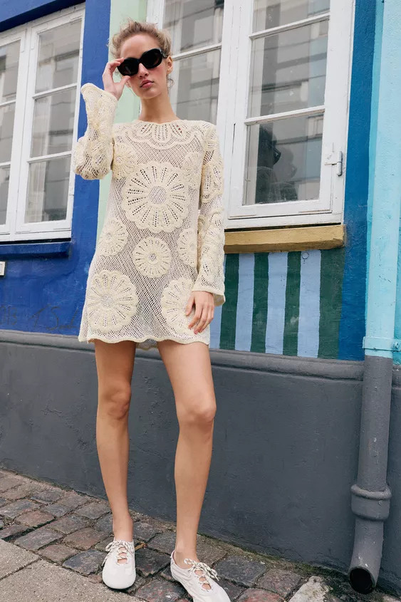 SHORT CROCHET DRESS | Zara UK