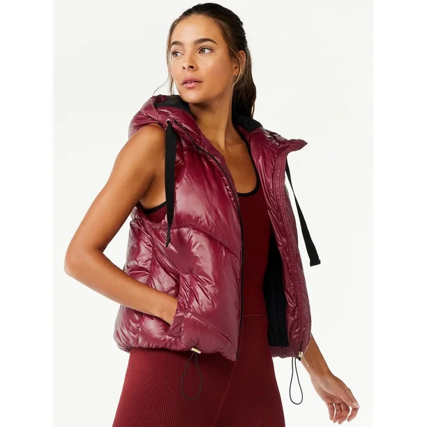 Love & Sports Women's Puffer Vest with Hood - Walmart.com | Walmart (US)