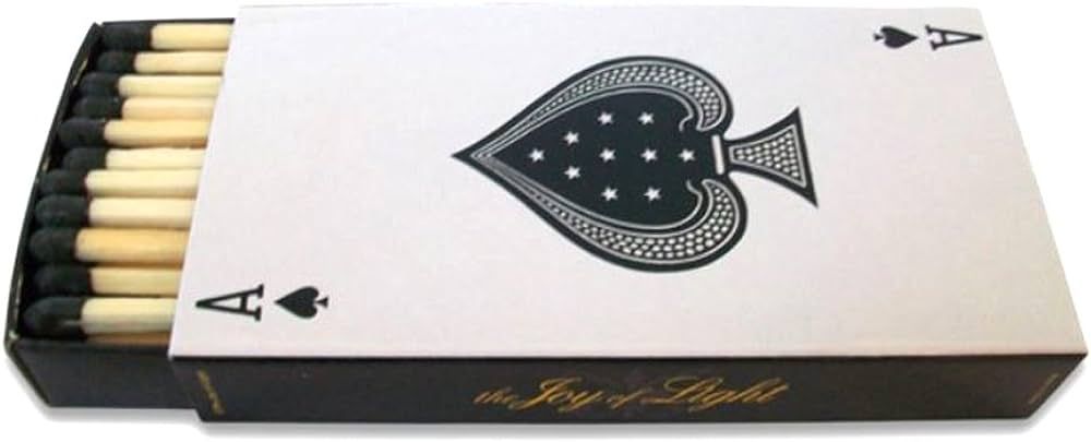 The Joy of Light Designer Matches Ace of Spades Playing Card Embossed Matte 4" Collectible Matchb... | Amazon (US)