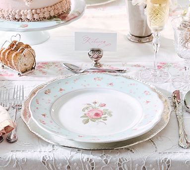 LoveShackFancy Garden Floral Porcelain Dinner Plates - Set of 4 | Pottery Barn (US)