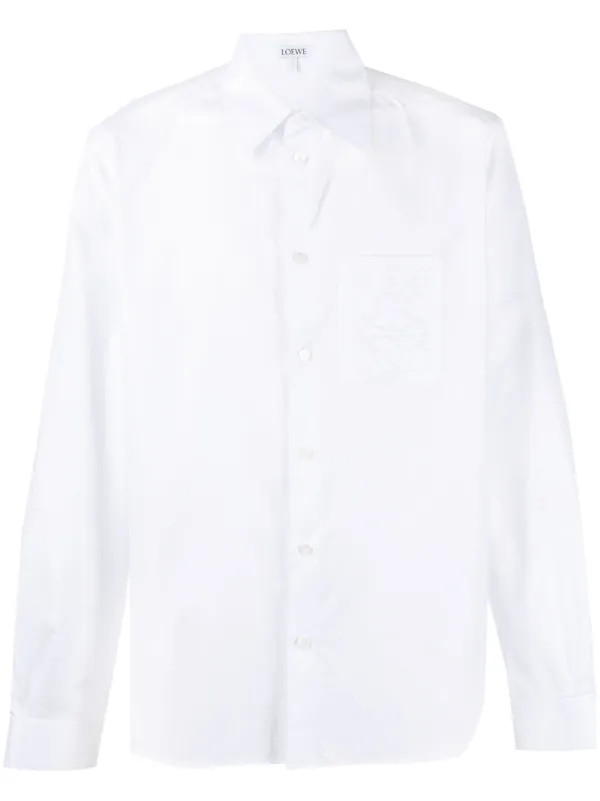 LOEWE logo-embroidered Cotton Shirt - Farfetch | Farfetch Global