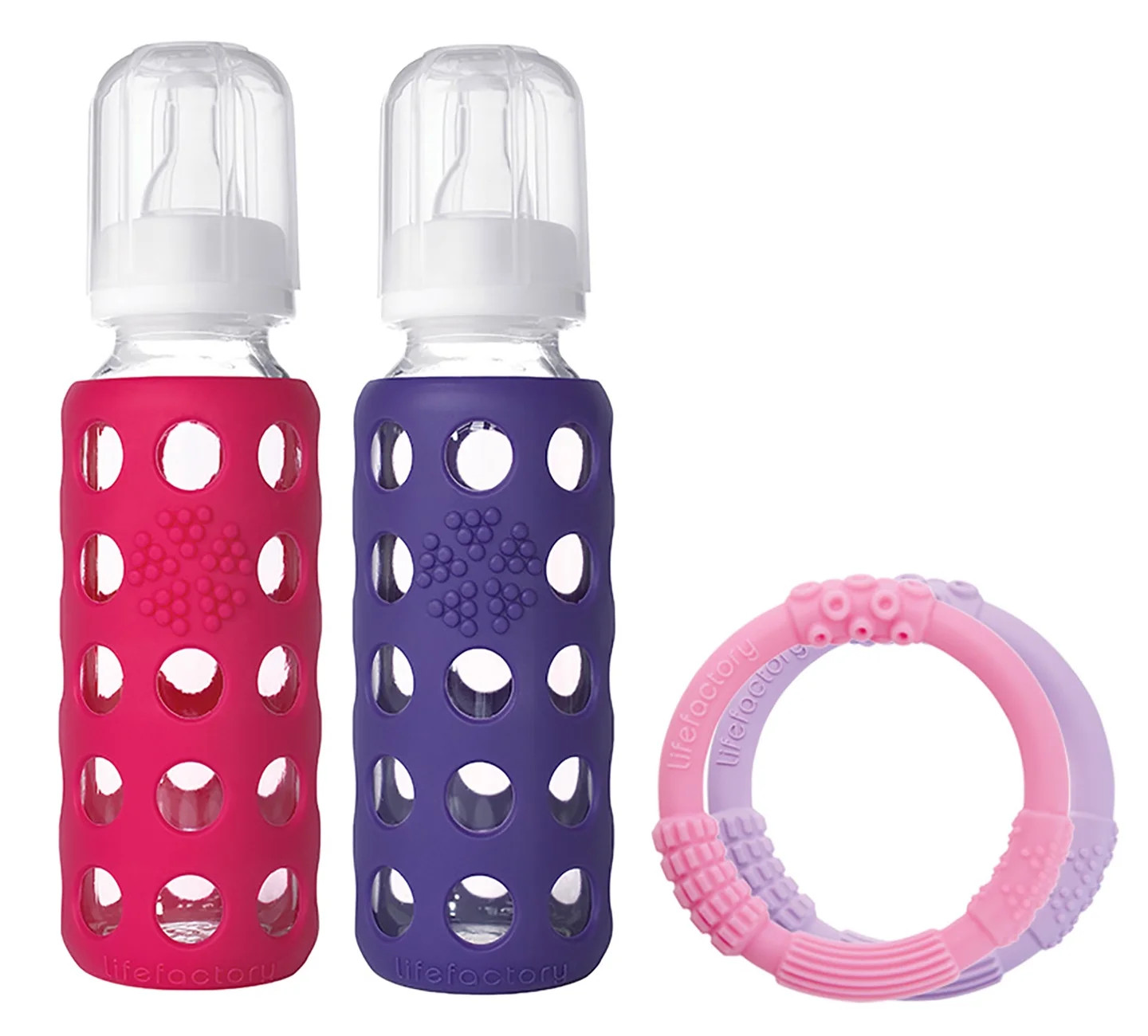 Lifefactory Baby Bundle Feeding Gift Pack with 9-Ounce Raspberry & Royal Purple Glass Bottles and... | Walmart (US)