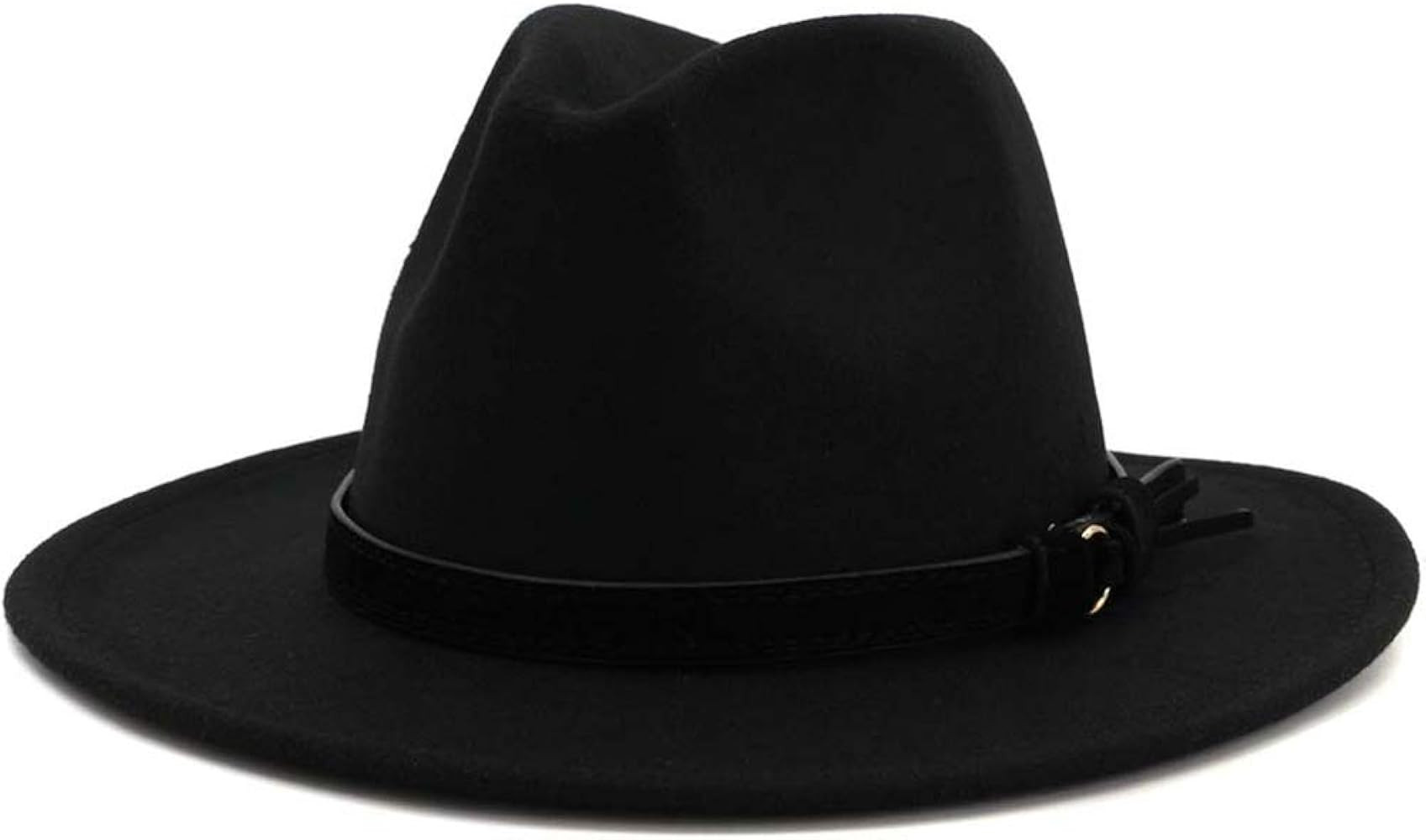 Lisianthus Men & Women Vintage Wide Brim Fedora Hat with Belt Buckle | Amazon (US)
