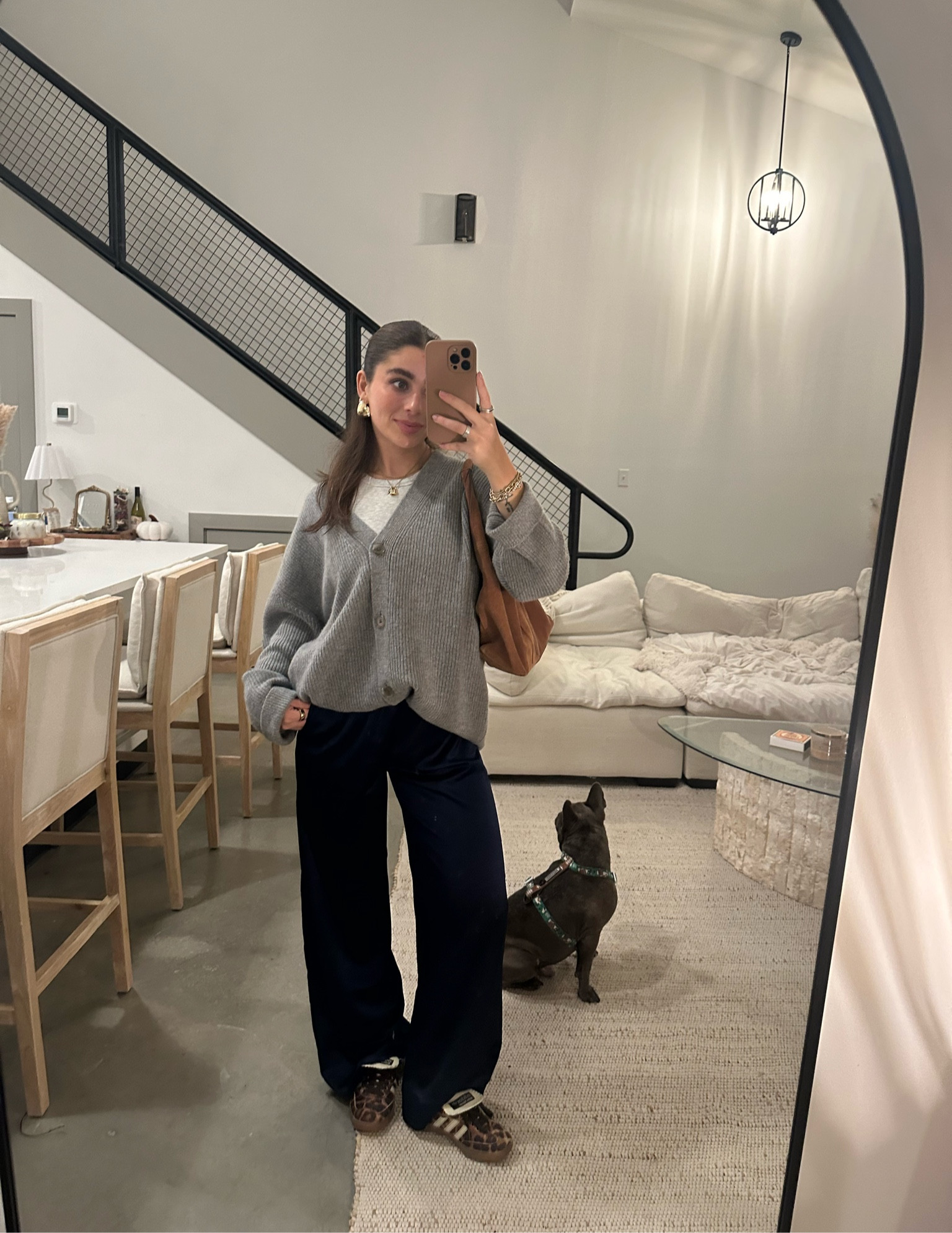 dressing for comfort🤎 absolutely obsessed with these silk pants from target!!! wearing size xs in pants & L in sweater 

#LTKHoliday #LTKSeasonal #LTKStyleTip