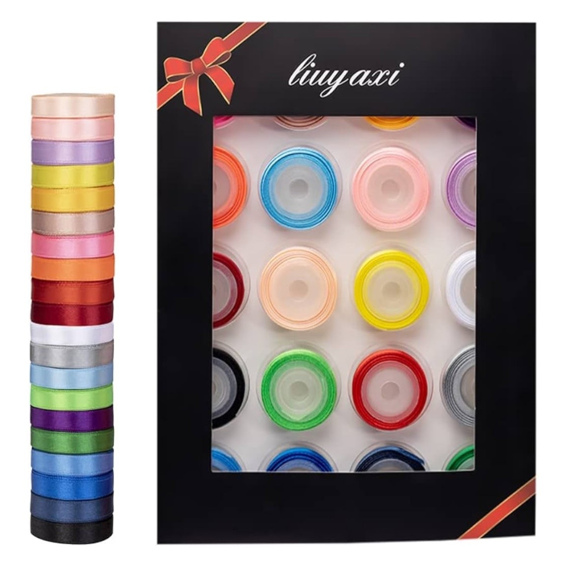 Double Faced Rainbow Satin Ribbon, 3/8" Wide 5
Yard/Roll-20 Rolls 100 Yards, Colorful Ribbon Set Perfect for Christmas Gift Wrapping, Crafts, Hair Bows, Wedding Party Decor Baby Shower

#LTKFindsUnder50 #LTKStyleTip #LTKBeauty