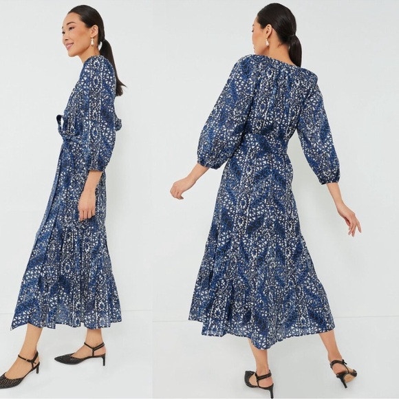 Tuckernuck Montecito Midnight Lyles Blue and White Patterned Dress w/FLAW | Poshmark