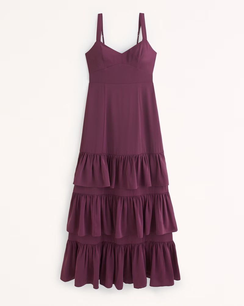 Ruffle Tiered Maxi Dress | Abercrombie & Fitch (UK)