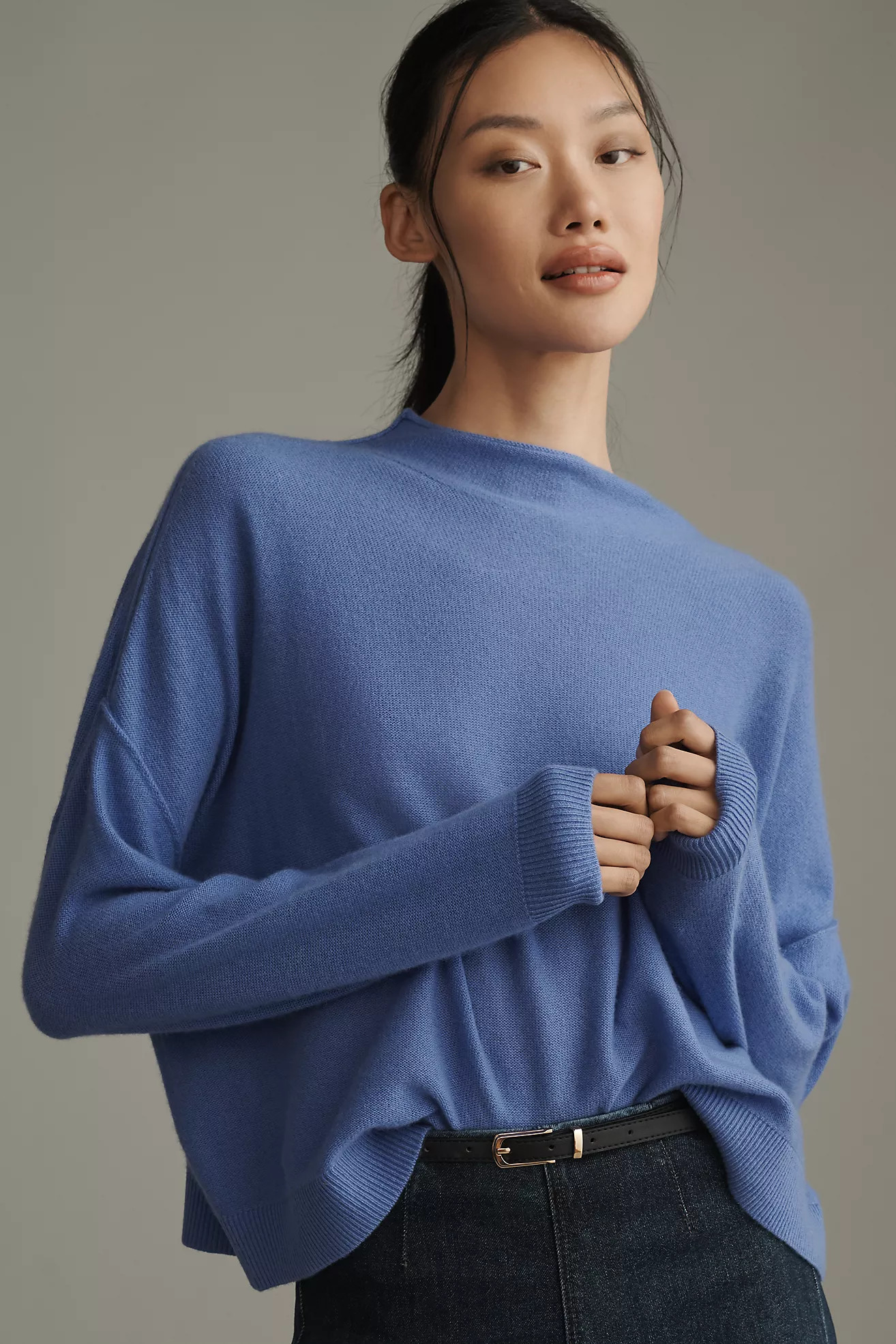 The Alani Cashmere Mock-Neck Sweater by Pilcro | Anthropologie (US)