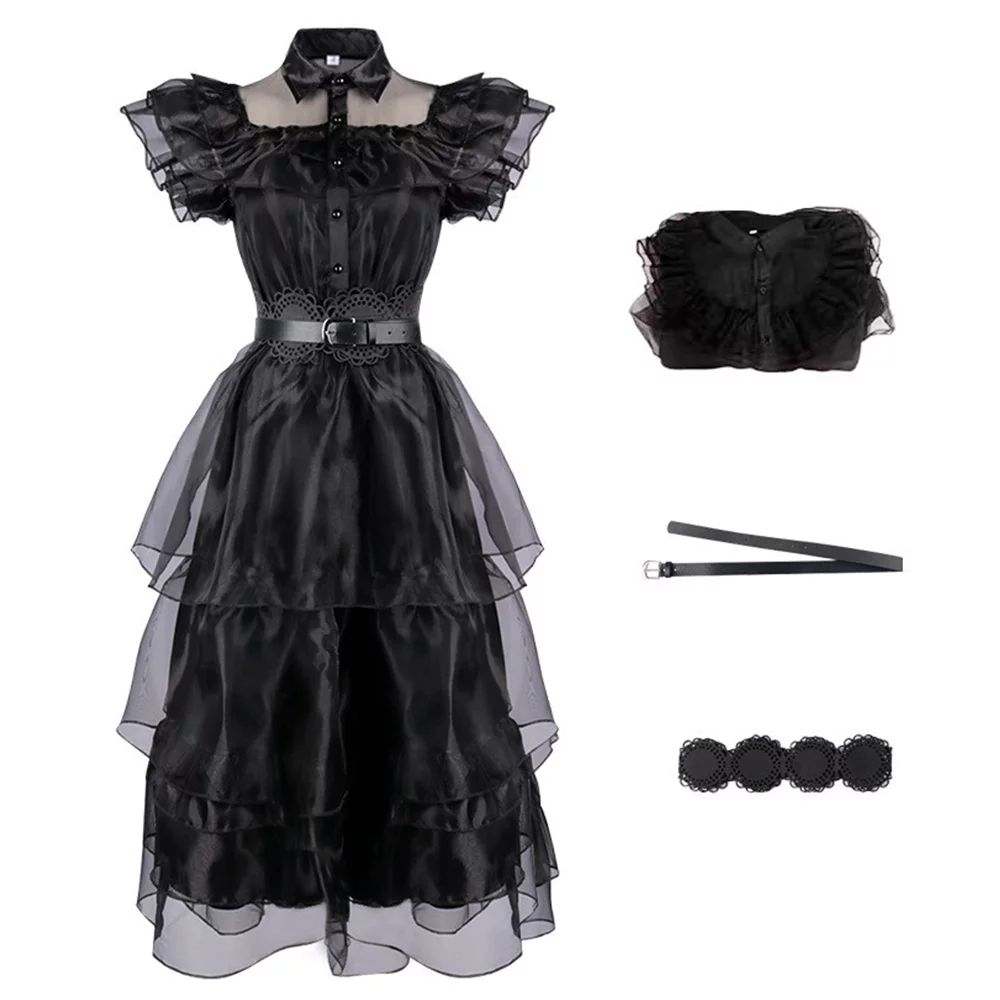 Wednesday Addams Black Tulle Dress Cosplay Gown Costumes for Women | Walmart (US)