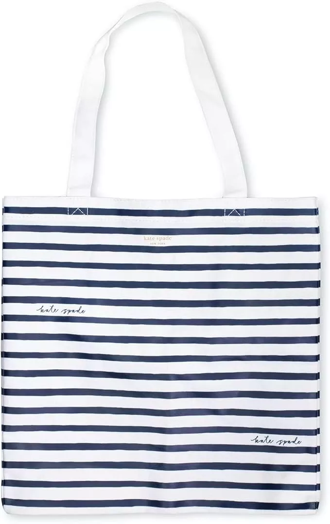 Kate Spade New York Canvas Tote Bag for Women, Cute Tote Bag for Teacher,  Canvas Beach Bag, Book Tote with Pocket