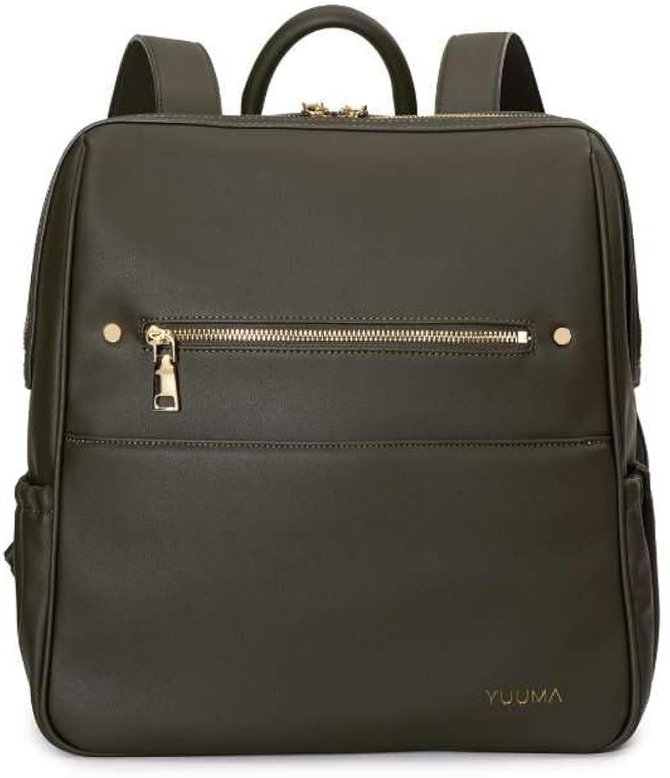 YUUMA Collection Original Diaper Backpack - Vegan Leather Diaper Bag - Gold Zipper - Multiple Poc... | Amazon (US)