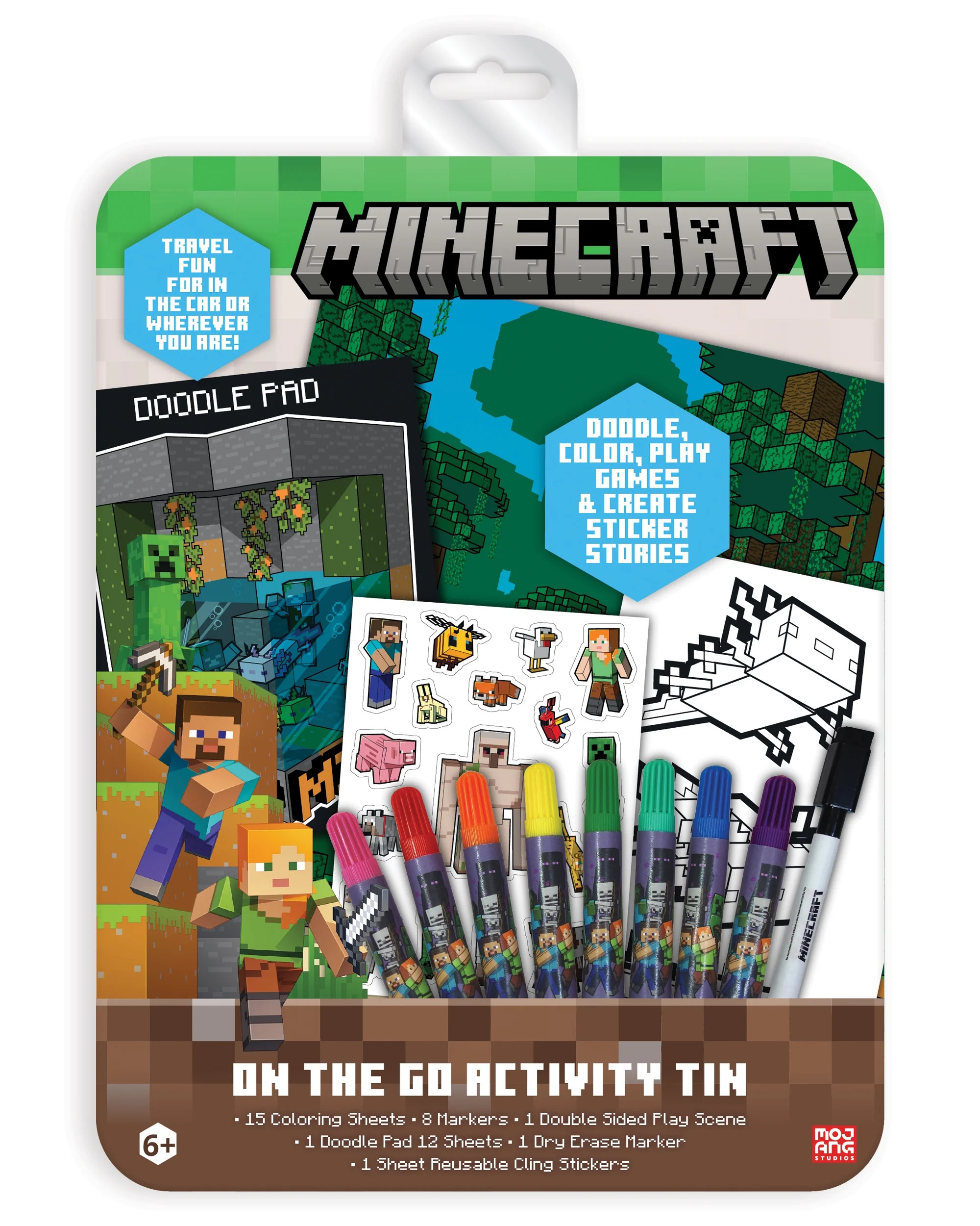 Minecraft On-The-Go Activity Tin Art Set, 27 Pieces, for Children Ages 6+, Multi-Color, Unisex | Walmart (US)