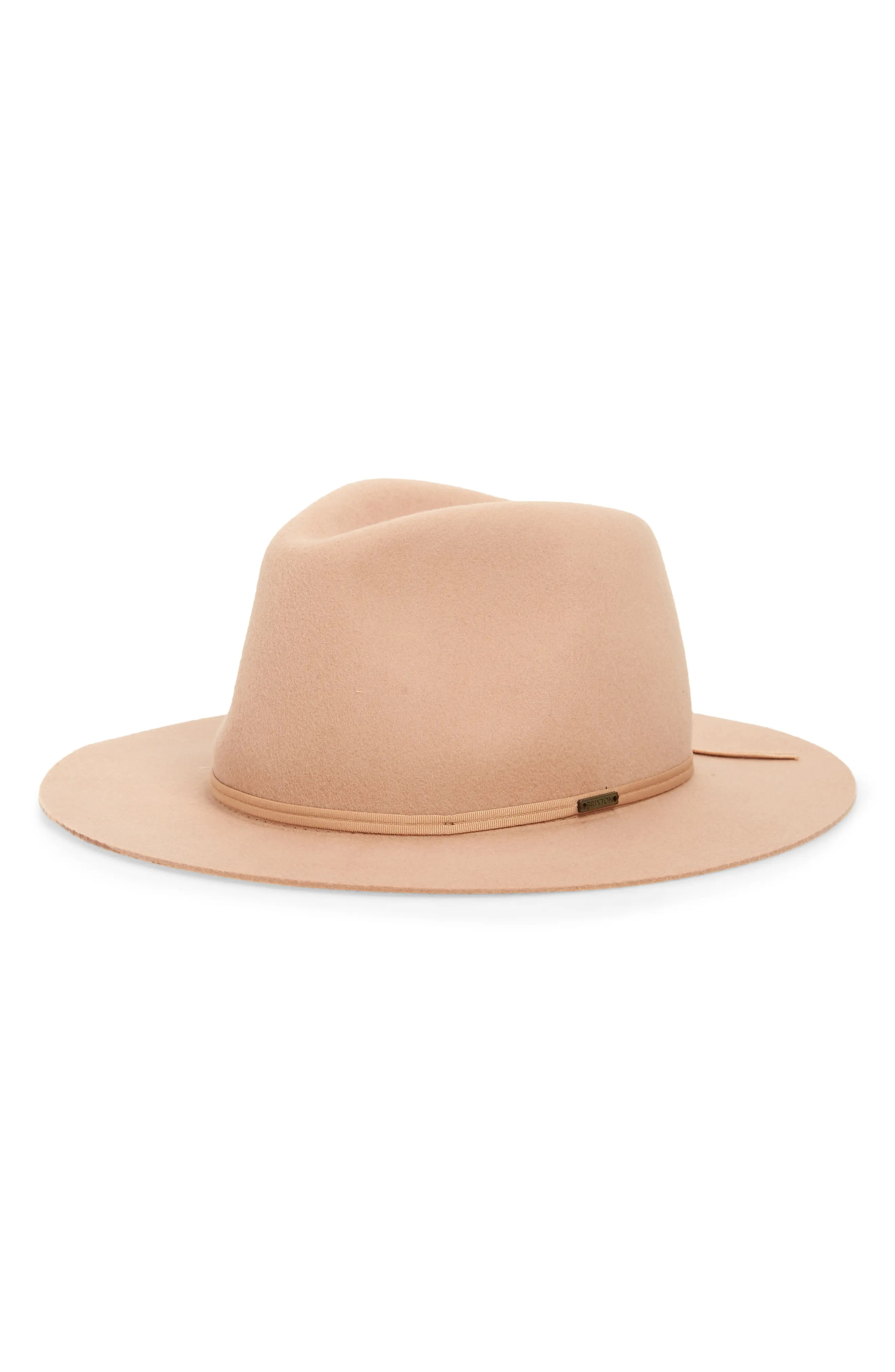 Brixton Wesley Packable Wool Fedora in Blush at Nordstrom, Size Medium | Nordstrom