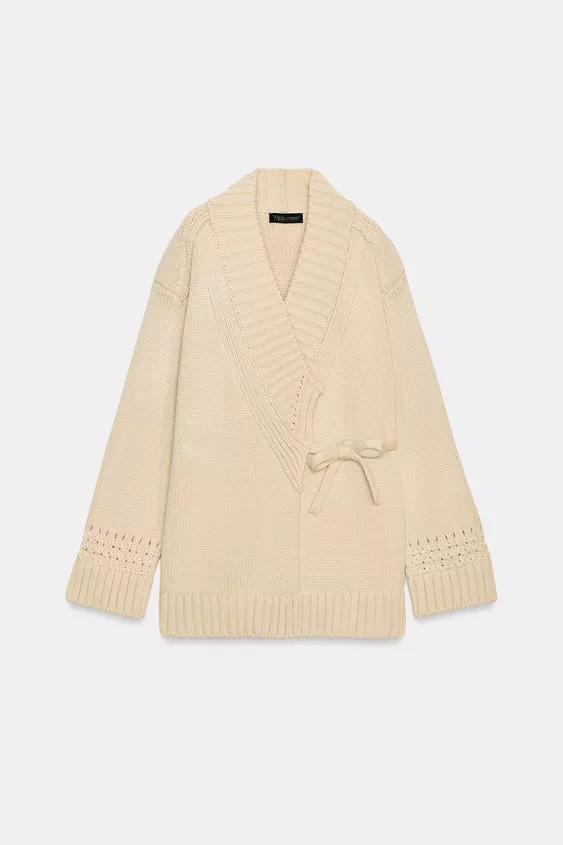 WRAP KNIT KIMONO CARDIGAN | Zara UK