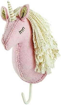 Mud Pie Baby Girl Nursery Decor Mount Hooks Unicorn Wall Hooks (Cream Horn) | Amazon (US)