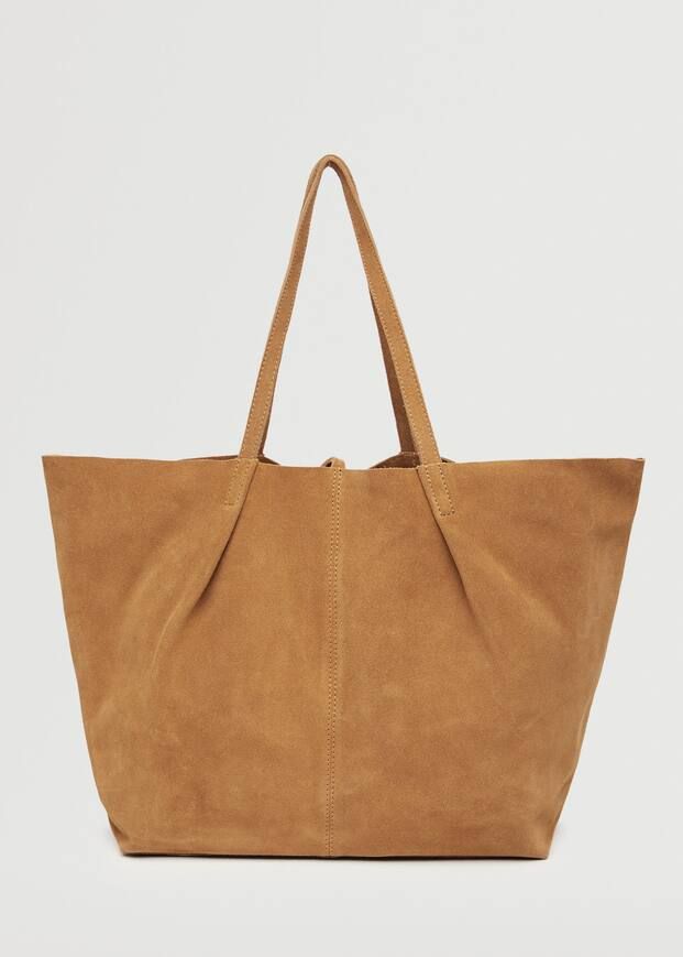 Leather shopper bag | MANGO (US)