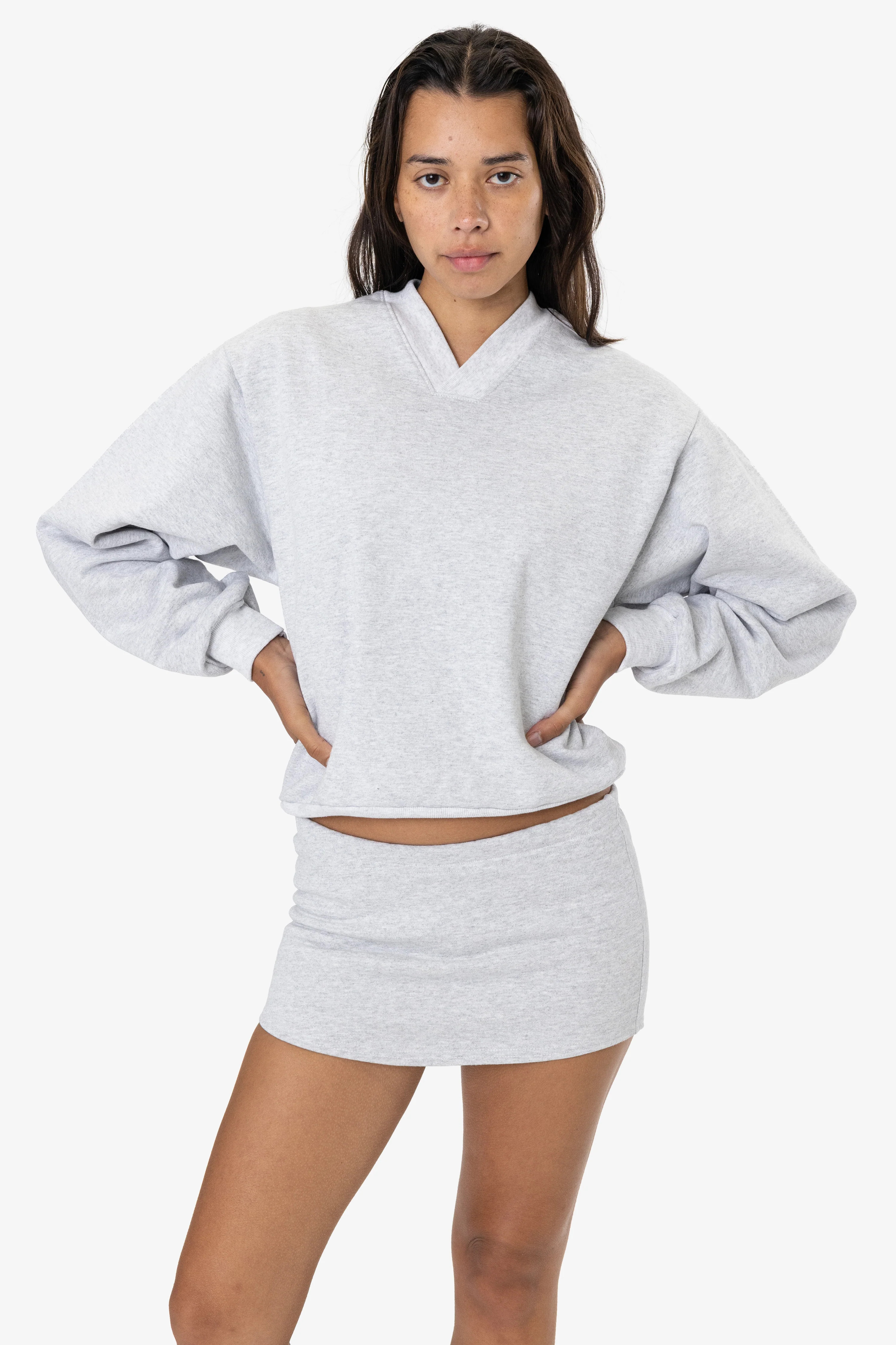 HF-56WIDE - Heavy Fleece V-Neck Wide Fit Sweatshirt | Los Angeles Apparel
